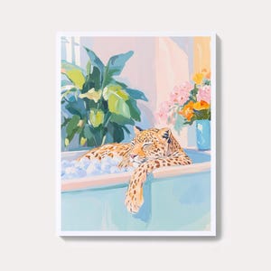 Colorful Cheetah Painting | Eclectic Feminist Wall Art Print | Maximalist Jungle Poster Printable | Vibrant Digital Download