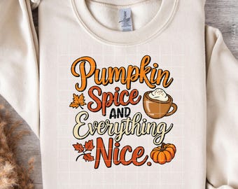 Pumpkin Spice and Everything Nice PNG SVG, Fall vibes Png, Retro Fall Sublimation, Autumn Coffee Cup, Pumpkin Latte Quote, Coffee Lover Svg