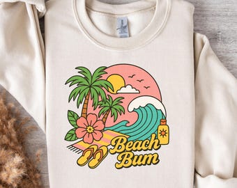 Retro Beach Bum PNG SVG, Bright Summer Png Design, Beach Svg, Trendy Summer Design, Vacation png, Preppy Summer Vibes Colorful Svg