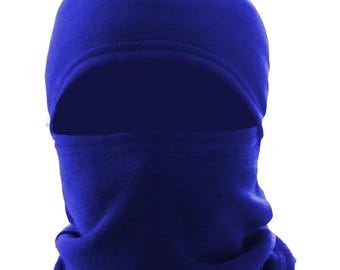 Unisex Royal Blue Winter Balaclava Fleece, Thermal Face Neck Warmer