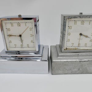 2x J. Schwab Moutier table clock mechanical Winterthur Leben-Vie money box alarm clock