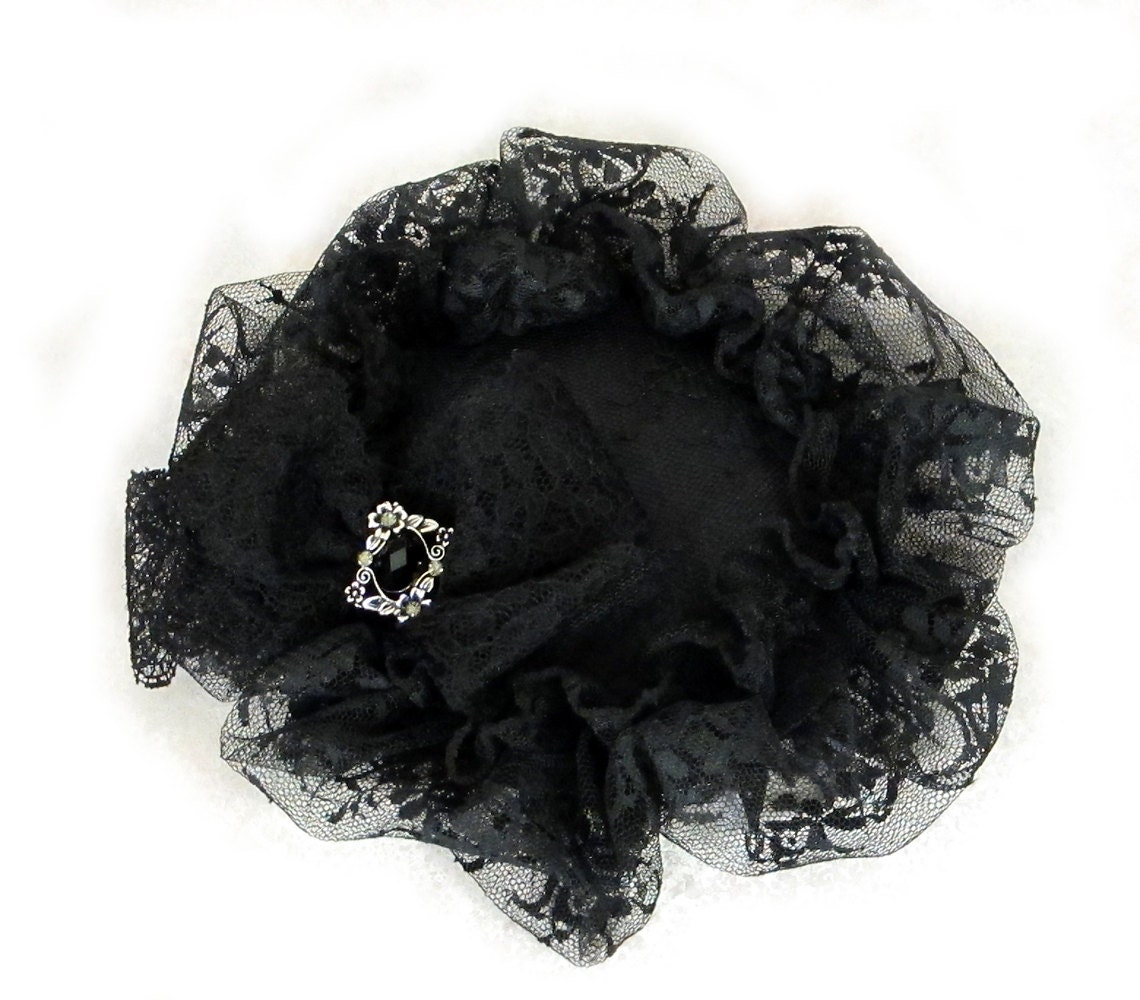 black lace headpiece