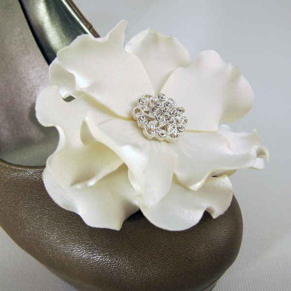 Bridal Shoe Clips Prom Satin Flower Clips