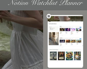Planer listy obserwowanych Notion | Śledzenie filmów i programów telewizyjnych | Szablon planera cyfrowego