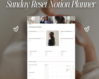Sunday Reset Planner: sjabloon productiviteit en zelfzorg (digitaal)