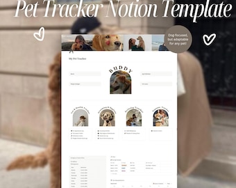 Notion Pet Care Planner, digitale tracker (digitale download)