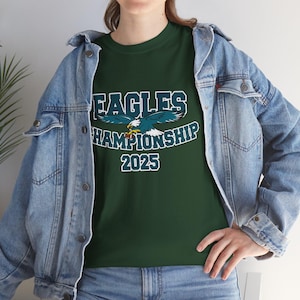 Celebrated Eagles T Shirt For Women Championship 2025 - Unisex Heavy Cotton Tee, Eagles Fan Tee Shirt, Sports Team Shirt, Championship 2025