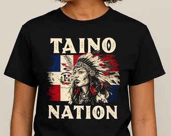Camiseta de mujer guerrera taína: Orgullo étnico de República Dominicana
