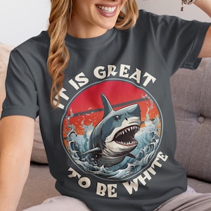 Funny Sharks Lover T-Shirt - Great White Shark Tee for Ocean Lovers, Shark Enthusiasts, Marine Biologists, Animal Lovers, Beach Apparel