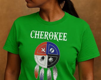 Cherokee Medicine Wheel T-Shirt: Indigenous Tribal Design