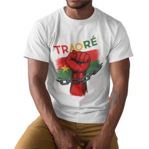 Burkina Faso Flag Raised Fist T-Shirt, Traoré 2025, Unisex Tee, Activism Clothing, Human Rights Apparel