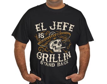T-shirt El Jefe - Cadeau Fête Des Pères, Mari, Papa - Coton, Manches Courtes, Unisexe
