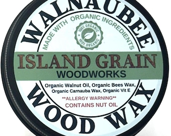 Organic Wood Wax – Cutting Board Conditioner – Beeswax & Walnut Oil Finish – Natural Wood Polish – Walnaubee