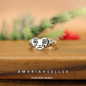 S925 Sterling Silver Crying Face Emotional Heart Mood Ring Unique Creative Design