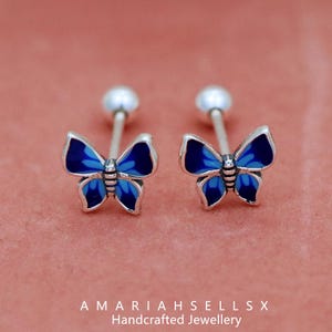 S925 Sterling Silver Butterfly Earrings, Simple and Delicate Oil-drop Spirit Butterfly Earrings.