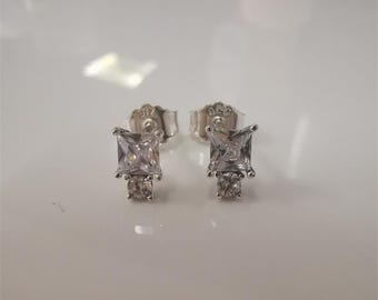 Ale Plata de Ley 925 Pandora Ohrstecker Redondo y Cuadrado