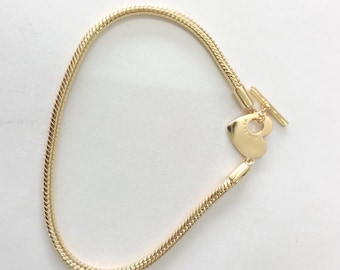 pandora momente herz t-bar schlangen kette armband