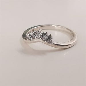 pandora silver ring tiara wishbone