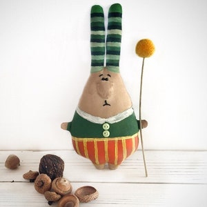 Coniglio di peluche, animale di stoffa, scultura morbida, bambola di pezza
