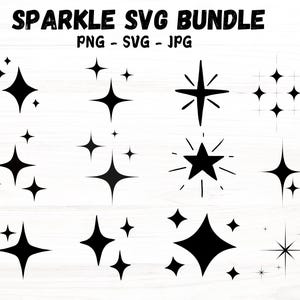 Sparkle SVG Bundle, Sparkle Stars SVG, Stars Svg, Star Clipart, Bright Stars, Twinkle Stars, Instant Download, Cricut Cut File, Silhouette