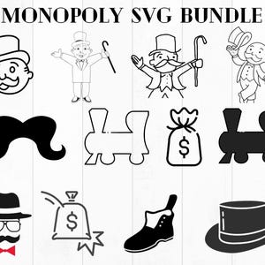 Pacchetto Monopoly Svg, Simboli Monopoly, Personaggi Monopoly, Pezzi Monopoly, Monopoly Svg, Monopoly Png, Monopoly Jpg