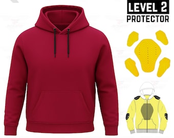 Kevlar Lined Motorcycle Hoodie – Magenta CE Level 2 Protection Unisex