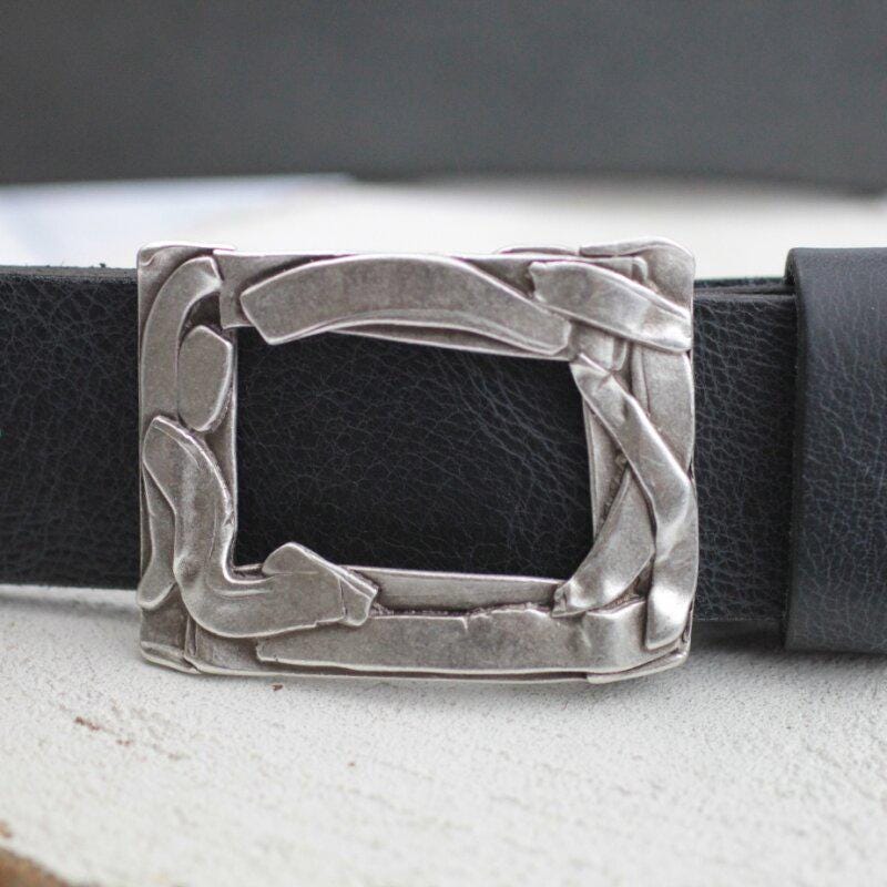 ssstein / シュタイン】LEATHER BELT(RECTANGLE BUCKLES