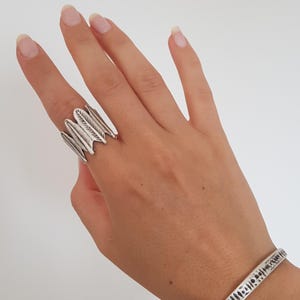 Silver Feather Ring, Chunky Ring, Quality Silver Ring, Boho Ring, Modern Ring, Antique Jewelry, Rings Statement, Unisex Ring, R74