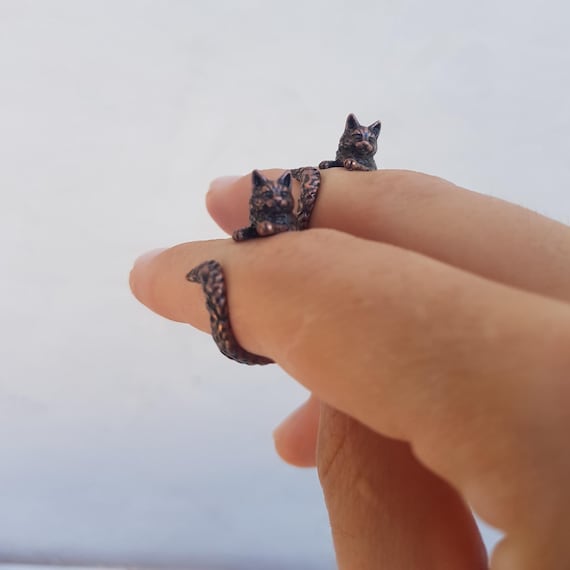 Cute Kitty Cat Ring – Adjustable Animal Wrap Ring, Adorable Cat