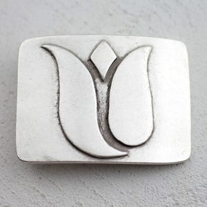 Silber Tulpe Gürtelschnalle für Frauen, Gänseblümchen Schnalle Pin, Mode Schnalle, DIY Gürtelschnalle, Boho Schnalle, Weihnachtsgeschenk, GS119 AS