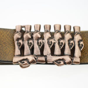 Antieke koperen hand-tot-hand gesp – vintage westernaccessoire voor heren en dames GS314ac