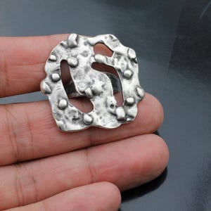 Meteor Shape Ring, Hammered Silver Ring, Round Ring, Gothic Ring, Big Ring, Chunky Ring, Hollowed Ring, Christmas Gift, R270