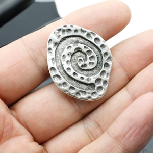 Silver Spiral Ring, Swirl Pattern Ring, Design Silver Ring, Geometric Ring, Statement Ring, Large Oval Ring, Christmas Gift, R140