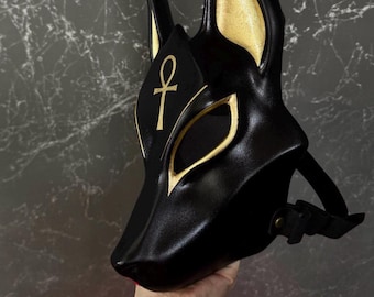 Anubis Mask – Black & Gold Egyptian God Jackal Cosplay