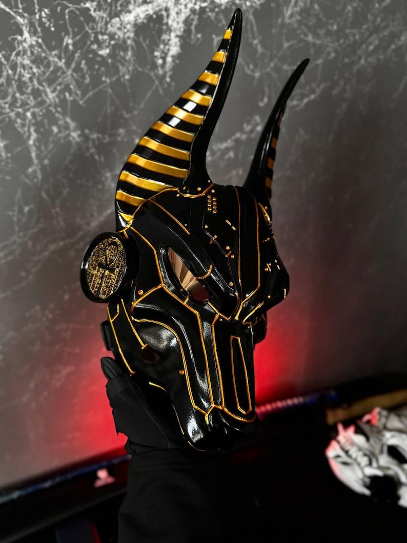 Cyberpunk Anubis Mask: RGB LED Helmet, Bluetooth App Control Egyptian ...