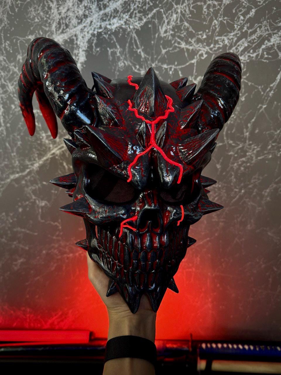 Black Death Wish Skull Mask Resin - Payday Cosplay, Halloween