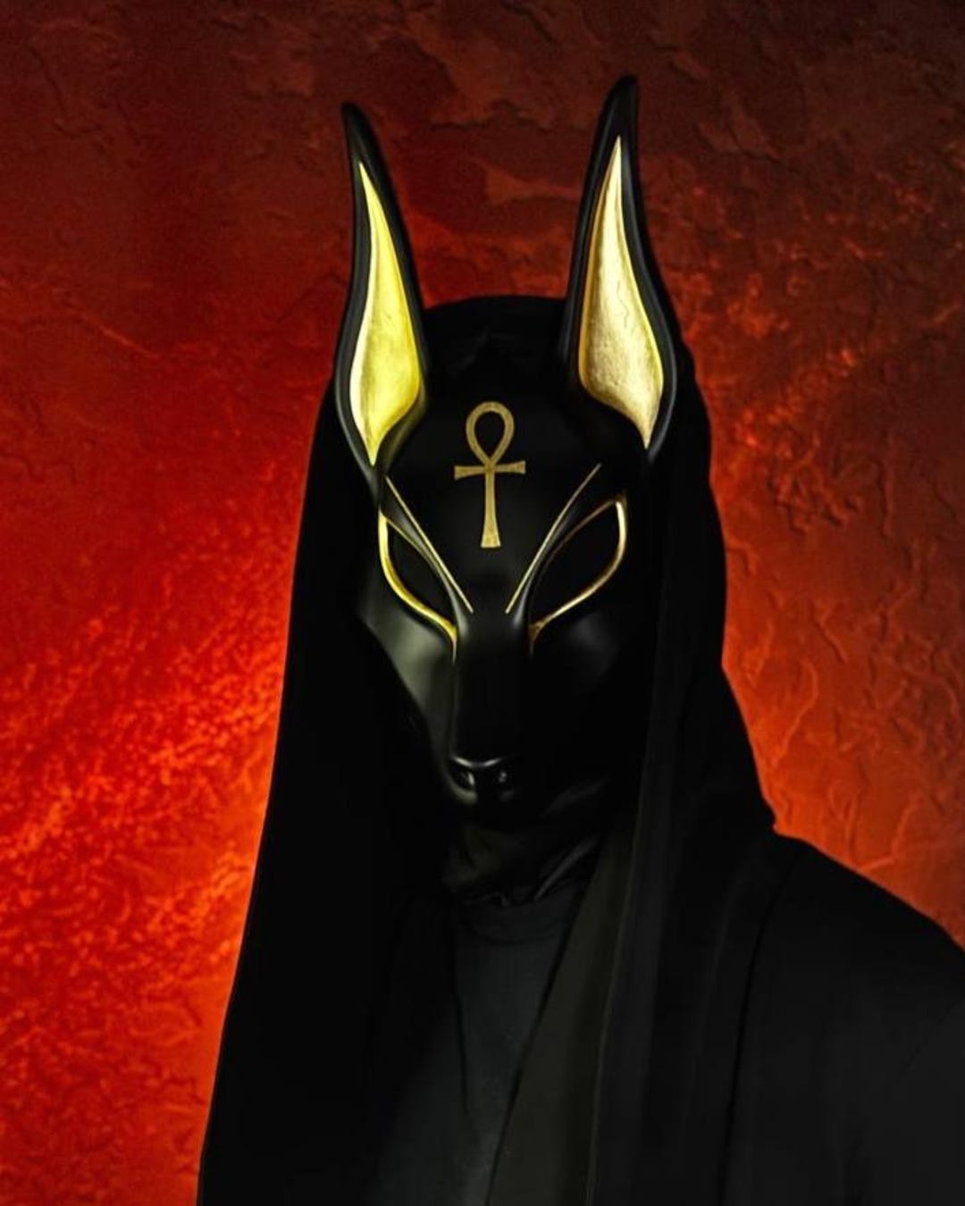 Egyptian Anubis Mask – Black & Gold Jackal for Cosplay - Etsy