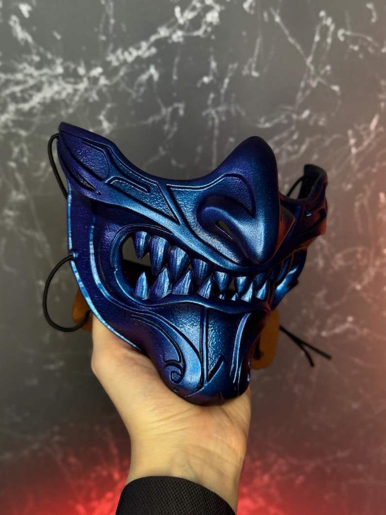 Bronze Oni Mask: Japanese Samurai Cosplay Armor, Genzin Cosplay Menpo ...