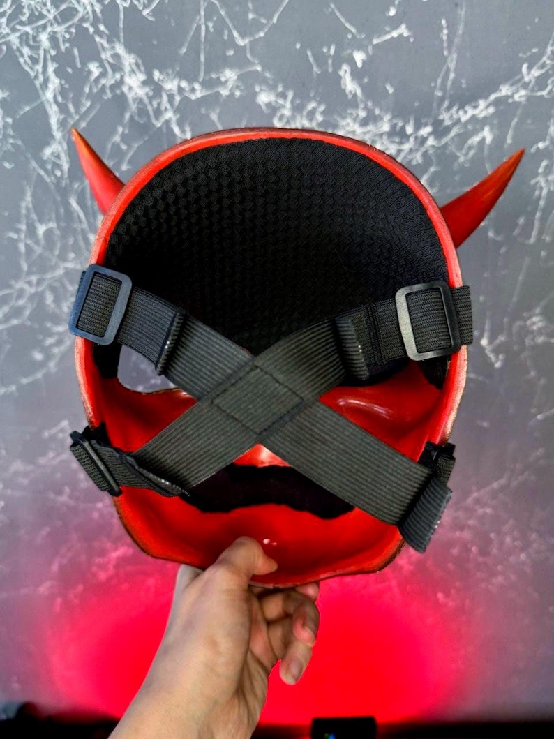 Japanese Oni Mask: Red Sohei Samurai Demon Cosplay - Etsy