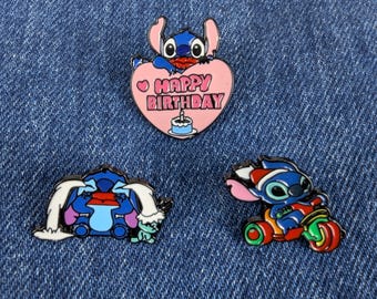 Lilo & Stitch Enamel Pin Set – Cute Disney Cartoon Brooches