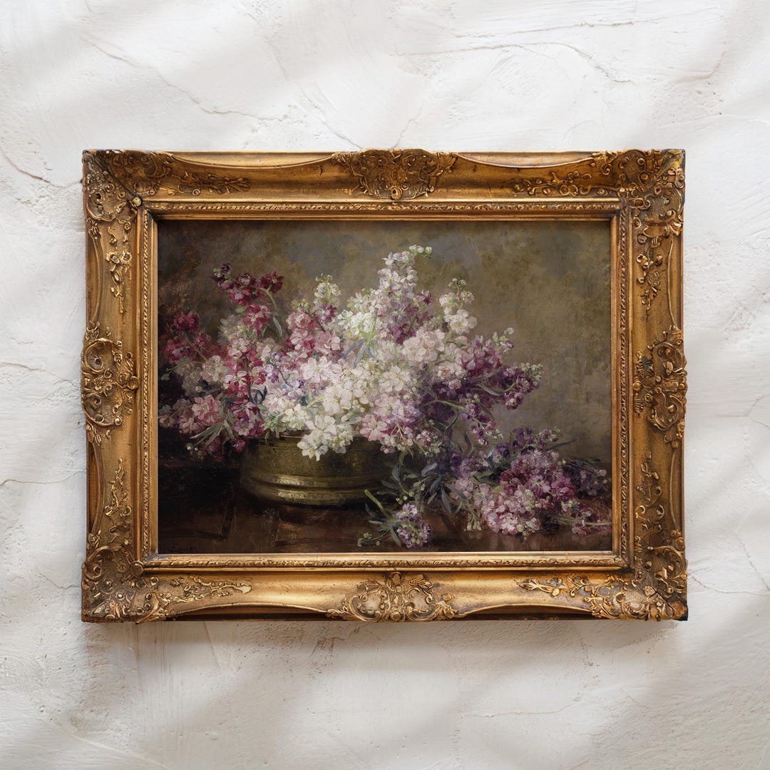 Vintage Floral Still Life Print, Antique Flower Bouquet Art, Romantic ...