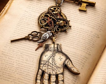 Handmade Steampunk Necklace: Clockwork Gear Pendant, Cosplay Jewelry