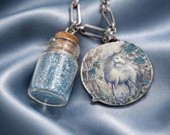 Unicorn Fairy Dust Necklace: Mystical Fantasy Jewelry