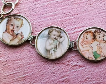 Baby Girl Ephemera Bracelet; Baby Girl Jewelry; Baby Girl Bracelet; New Mother Gift; One of a Kind Bracelet; Gift for her; Handmade Bracelet