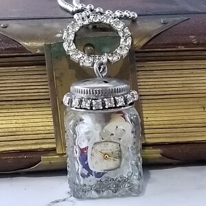 Handcrafted Bottle Necklace Artisan jewelry Gift for Her Handmade jewelry One of a kind Assemblage necklace Statement necklace image 4