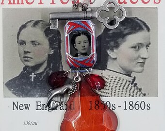 Valentine's necklace,  Valentine Jewelry, Tintype necklace, Handcrafted  necklace, One of a kind,  Statement necklace,  Assemblage necklace,