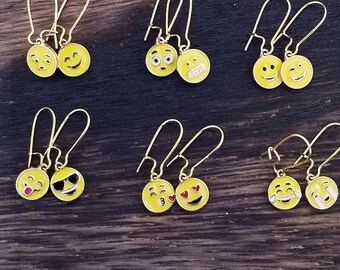 Emoji Earrings, Emoji Jewelry, Fun Jewelry, Fun Earrings, One of a Kind jewelry, Emoji Faces, Minimalist Jewelry, Gift for Her