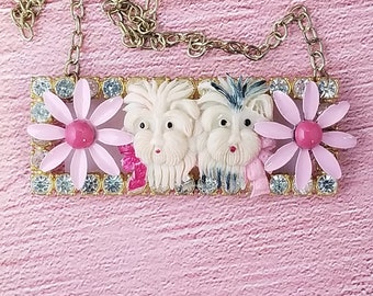 Dog Lover Necklace;; Handcrafted Necklace; Artisan necklace; Whimsical necklace; Gift for her; Unique Necklace; Mother's Day gift