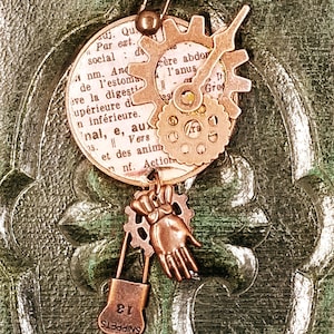Steampunk Jewelry Necklace - Handmade One of a Kind Charm Necklace, Repurposed & Handcrafted Assemblage Jewelry Gift