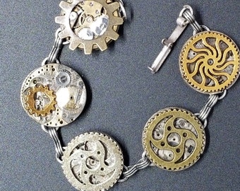 Steampunk Bracelet; Handcrafted Steampunk; Gift for Her; Handmade Bracelet; One of a Kind; Unique bracelet